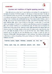 English Worksheet: Christmas traditions