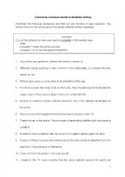 English Worksheet: Words with easily confused spellings (in proofreading format)