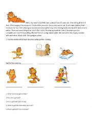 English Worksheet: Garfield:like+ing reading