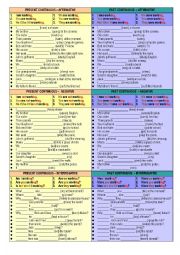 English Worksheet: Present Continuous and Past Continuous