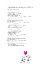 English Worksheet: Song: Say a little prayer (GLEE version)