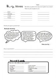 English Worksheet: Movie Genres