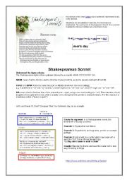 English Worksheet: Write a Shakespearean Sonnet