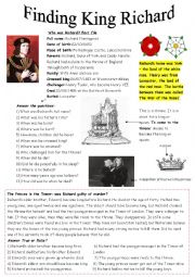 English Worksheet: Finding King Richard III
