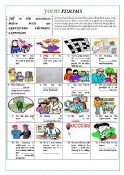 English Worksheet: FOOD IDIOMS (with key)