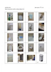 English Worksheet: BATHROOM VOCABULARY 