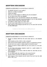 English Worksheet: adoption