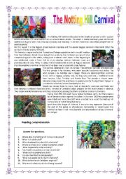 English Worksheet: The Notting Hill Carnival