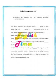English Worksheet: Possessive adjectives