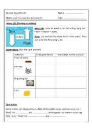 properties of matter lab report 