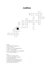 At an audition - crossword (More3!)