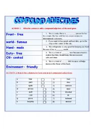 English Worksheet: compound adjectives