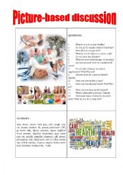 English Worksheet: Picture-based discussion health