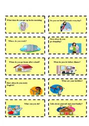 English Worksheet: speaking card