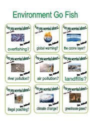 English Worksheet: Environment Go Fish