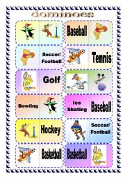 English Worksheet: Sports Domino Game