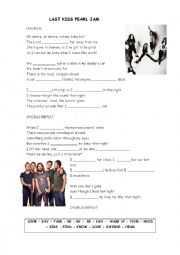 English Worksheet: Simple past - Song Last Kiss - Pearl Jam