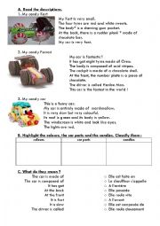 English Worksheet: Candy cars