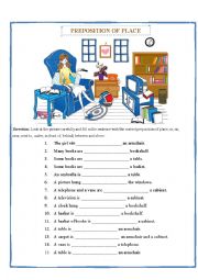 English Worksheet: Preposition of place - Worksheet