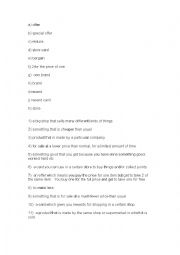 English Worksheet: Special Offers Vocab MAtching Task