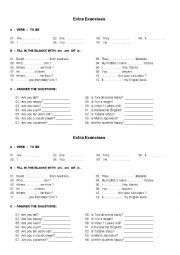 English Worksheet: Verb to be