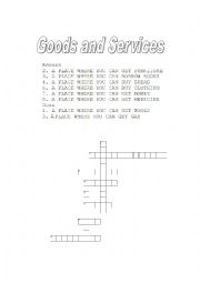 English Worksheet: GOODS AND SERVICES