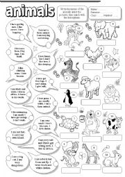 English Worksheet: Animals