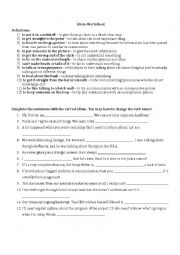 Idioms Worksheet