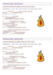 English Worksheet: Eternal Flame - The Bangles - Easy song for beginners