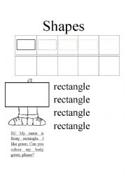 English Worksheet: Shapes - Rectangle