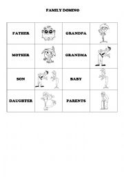 English Worksheet: Family Domino