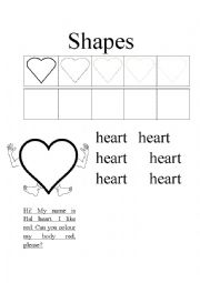 English Worksheet: Shapes - Heart