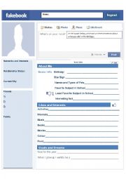 English Worksheet: Fakebook getting to know you activity