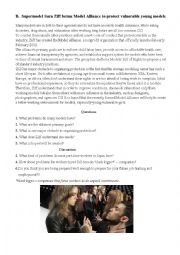 English Worksheet: Part B of Model Alliance.