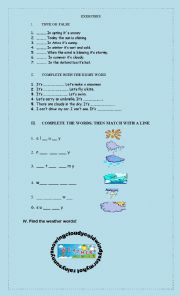 English Worksheet: weather exercises