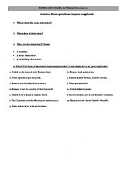 English Worksheet: romeo and juliet