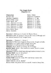 English Worksheet: Jungle Book Script