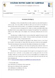 English Worksheet: Phrasal verbs Reading and Comprehension