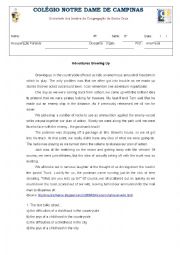 English Worksheet: Phrasal verbs Reading and Comprehension