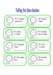 English Worksheet: Time Domino