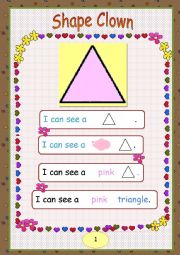 English Worksheet: Shape Clown