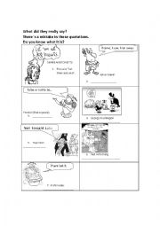 English Worksheet: what did they really say