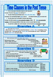 English Worksheet: Past Time Clauses