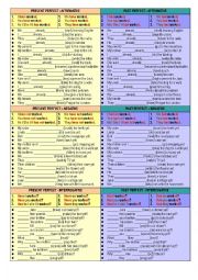 English Worksheet: Present Perfect and Past Perfect