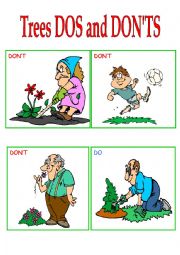 English Worksheet: Trees dos and donts flash-cards