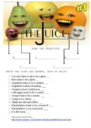 English Worksheet: Youtube video, the annoying orange