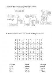 English Worksheet: Colours