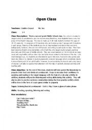 English Worksheet: Ordering food