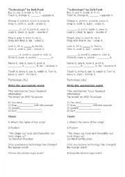 English Worksheet: Song Daft punk technologic