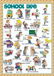 English Worksheet: School Life Picture Dictionary#1